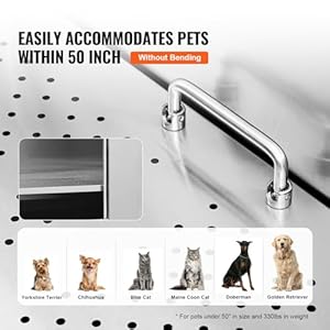 VEVOR 50" Pet Dog Bathing Station w/Stairs, Professional Stainless Steel Dog Grooming Tub w/Soap Box, Faucet,Rich Accessory, Dog Bathtub for Large,Medium,Small Pets, Washing Sink for Home Right VEVOR 50 Pet Dog Bathing Station wStairs Professional Stainless Steel Dog Grooming Tub wSoap Box FaucetRich Accessory Dog Bathtub for LargeMediumSmall Pets Washing Sink for Home Right