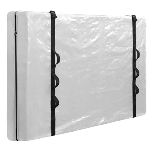 TICONN Mattress Bags for Moving, Heavy Duty Queen Mattress Cover Storage Bag with Full-Around Handle and Adjustable Buckles (Clear, Queen) Clear Queen
