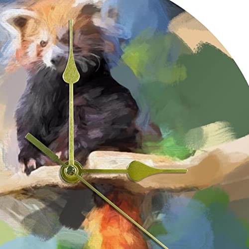 Horloge murale panda rouge de 24 cm en acrylique décorative