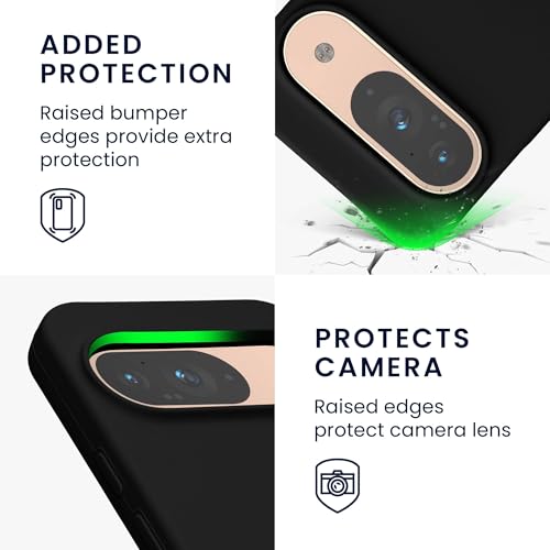 Image of FIRST MART Matte Silicone Back Cover for Google Pixel 9 - Black