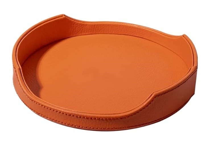 Paleta, paleta Skórzana tacka nocna na kostki do gry, telefon z kluczami, zegarki na drobne i uchwyt na słodycze, dekoracyjna tacka toaletowa, organizer do przechowywania na biurku(Orange)