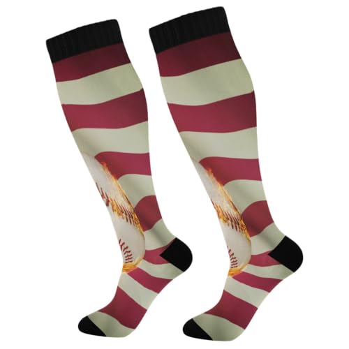 Image of Wusikd Pirate Skulls Compression Socks for Women and Men Circulation Cute Long Socks for Athletic Running 1