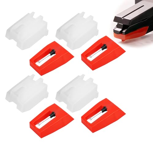 Aguja para Tocadiscos Universal, 4 Pcs Agujas de Repuesto para Tocadiscos, Agujas de Tocadiscos, Fonógrafo, Reemplazo Fácil y Funcionamiento Óptimo, para la Mayoría Tocadiscos de Vinilo, Fonógrafo