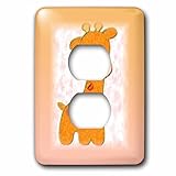 3dRose Image of Peach And Pink Baby Giraffe Cartoon In... - Light Switch Covers (lsp_356188_6)
