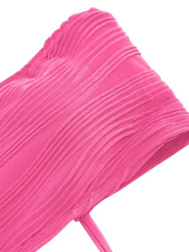 Image of ZAFUL Women Strapless Textured Bandeau Bikini 2 Piece Swimwear Cheeky Solid Lace up Bathing Suits
