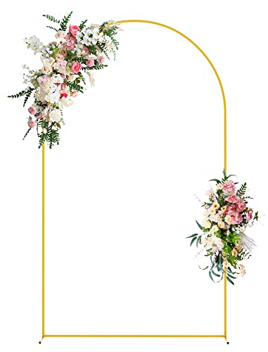 Image of Wokceer 8FT Arch Backdrop Stand Gold Metal Wedding Arch Backdrop Stand | Metal Backdrop Arch Stand Balloon Arch for Wedding Ceremony Birthday Party Bridal Baby Shower Photo Booth Backgound Decor