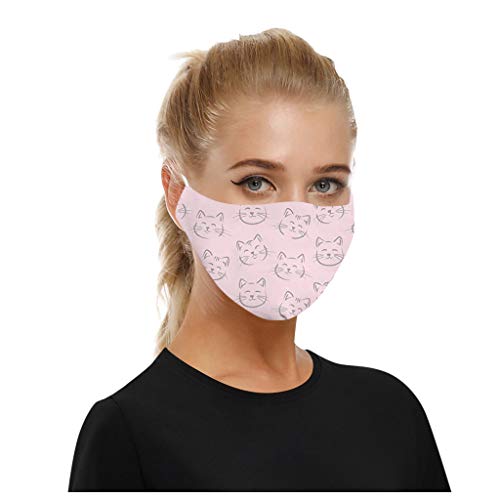 Flamedre Unisex 3D Antipolvo al Aire Libre Facial Protectora Algodon Reutilizable y Lavable con Bandas Elasticas para Los Oídos (T)