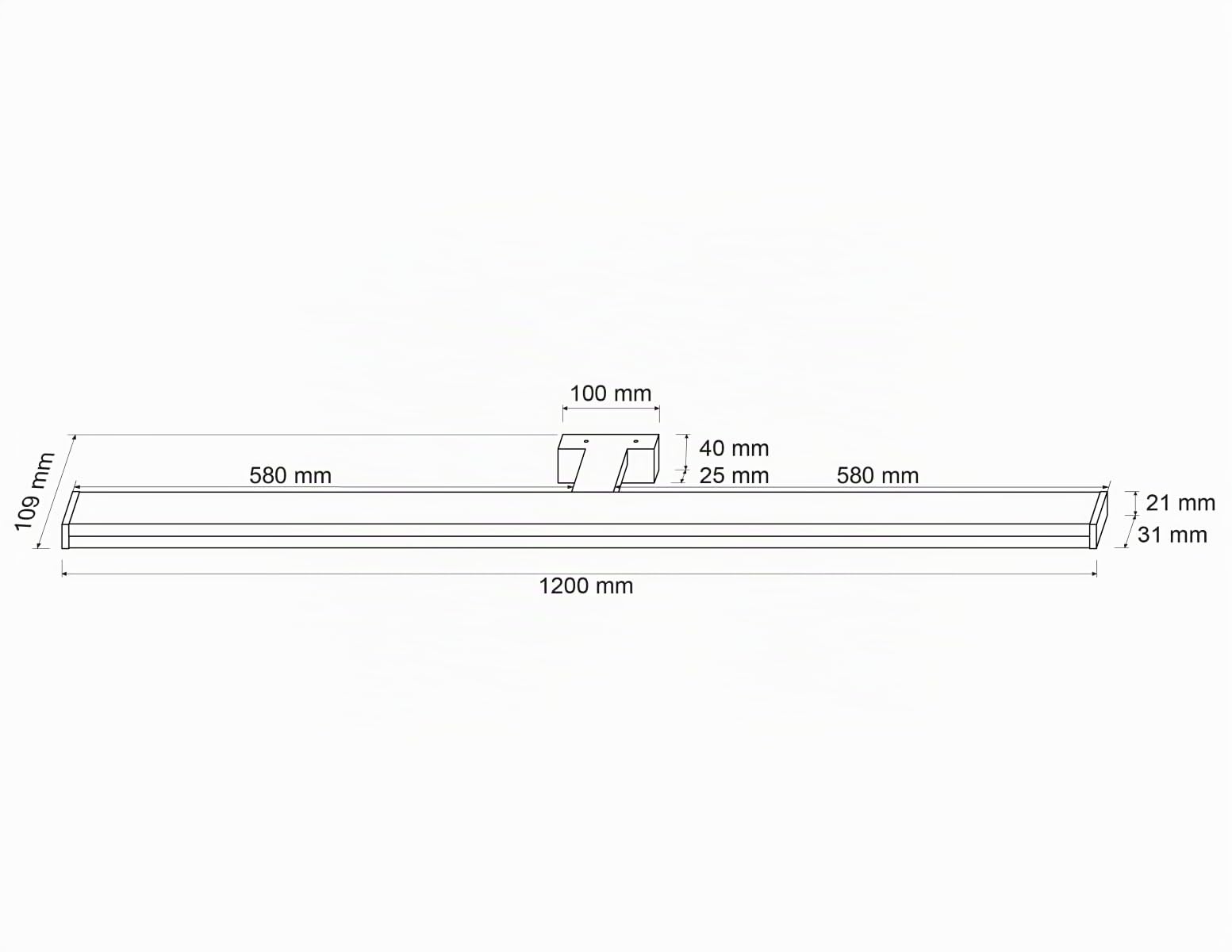 SEBSON® LED Lampe Miroir Salle de Bain 120cm | Applique Mural IP44, Blanc Neutre 4000K, 15W, 1500lm, 1200x109x40mm