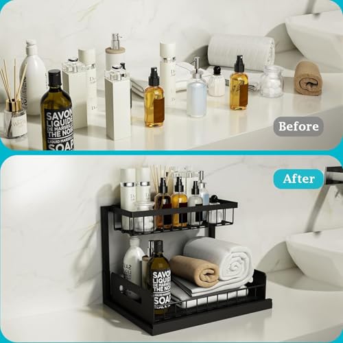 Image of INOVERA (LABEL) Kitchen Under Sink Organizer - 2 Tier Pull Out Cabinet Storage Shelves - Sliding Rack (Pack 1)