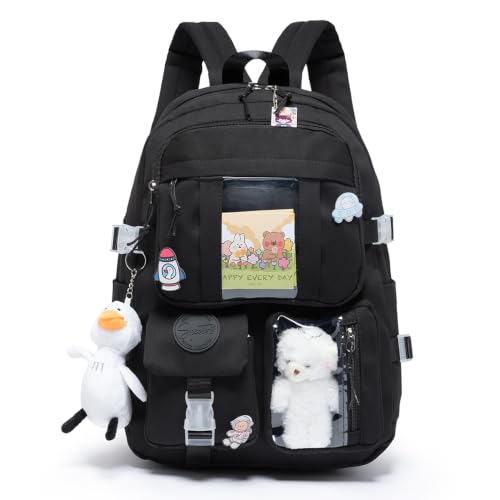 Mochila Escolar Trabalho Reforçada Feminina Passeio (Preto)