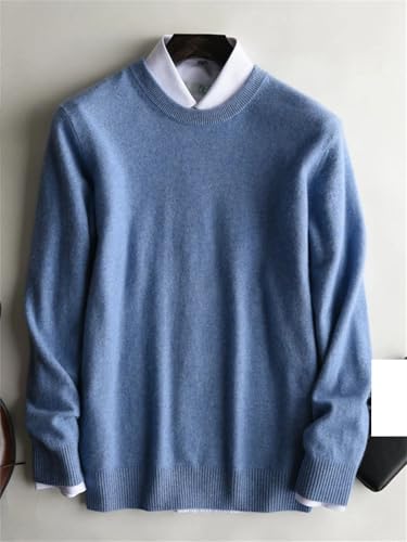 Men's 100% Cashmere Knitted Pullover Winter Warm Round Neck Sweater4