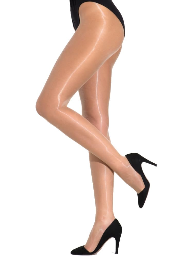 Cecilia de Rafael Eterno Super Lucido 10 Shiny Tights-XLarge-White, White, X-Large