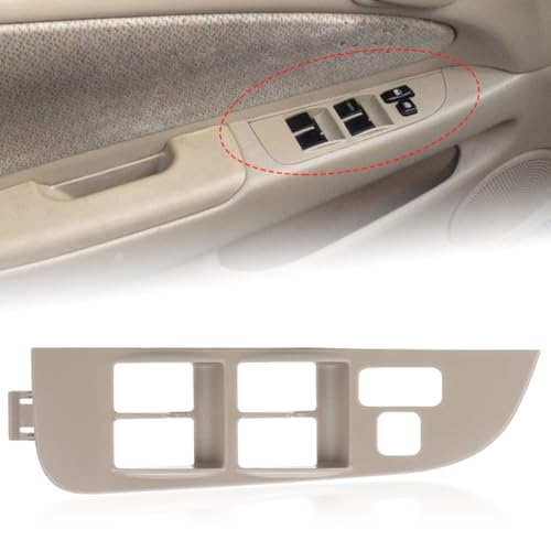 Front Driver Side Power Window Switch Trim Bezel Cover, Door Window Control Panel Cover, Beige Compatible with Corolla 1998 1999 2000 2001 2002, Replaces 74232-02060