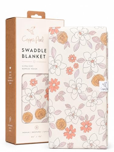 Image of Copper Pearl Swaddle Blankets for Newborns | Soft Stretchy Receiving Blankets for Boys and Girls | Large 46 x 46 Inch Baby Blankets | Lightweight and Breathable Swaddles | Ferra