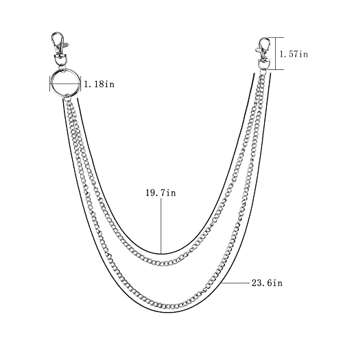 Image of Grommet Leather Belts for Women, Black Belt Women Men with Double Holes & Chains