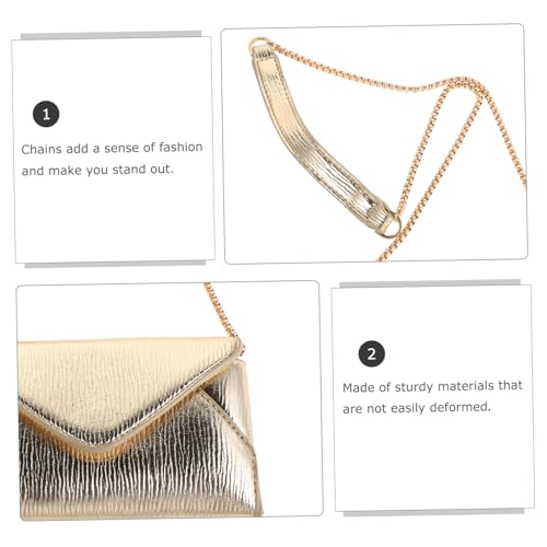 Beaupretty Women Mini Crossbody Clutch Bag Stylish Metallic Evening Purse Chain for Party Wedding Prom Elegant Envelope Handbag for Women3