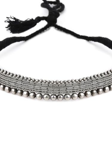 Image of Rubans Choker Necklace Oxidised Style Trendy Jewellery Gift for Women & Girls