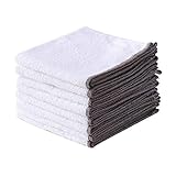 Oeleky Kitchen Dish Cloths for Washing Dishes, Soft Cotton Bleachable Dishcloths Pack of 8, Dish Wash Cloths for Drying Dishes (Brown)