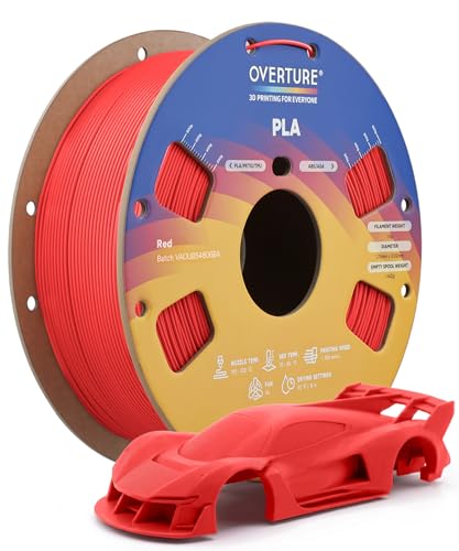Image of OVERTURE PLA Plus (PLA+) Filament 1.75 mm PLA Professional Toughness Improved PLA Roll, Cardboard Spool, Premium PLA 1 kg, Dimensional Accuracy 99% Probability + /- 0.03 mm (GM 6Colours)
