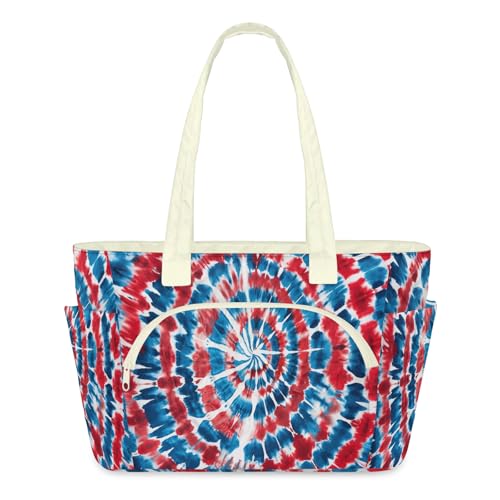 Sac fourre-tout matelassé léger tie-dye pour femme | Grand sacoche zippée