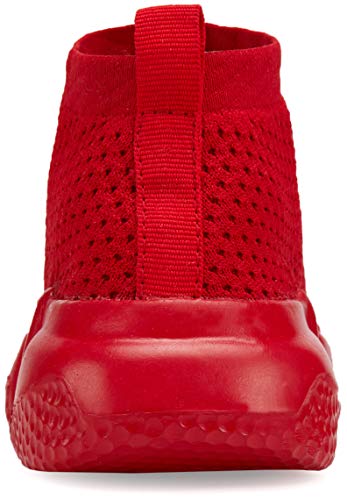 Santiro Red Sneakers For Girls Boys Lightweight Knit Sock Slip On Shoes Kids Tennis Shoes Breathable Athletic Running Shoes 2 M Us #TOP3