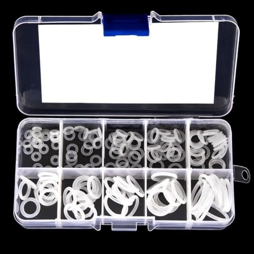 Homeponnew Kit de sellos de silicona blanca resistente a altas temperaturas, 150 piezas para aplicaciones automotrices, maquinaria y fontanería