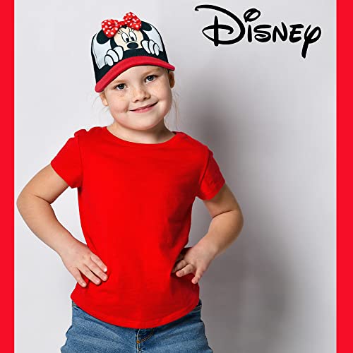 Disney Minnie Mouse Toddler Girls Pink Baseball Cap - Ages 2-4 Years - Adjustable Velcro Closure (Pink/White) (Red)3