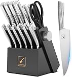 imarku Knife Set - Knife Sets for Kitchen with Block, 14 Pcs High Carbon Stainless Steel Kitchen Knife Set, Dishwasher Safe Knife Block Set with Ergonomic Handle