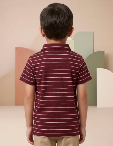 Image of Amazon Brand - Symbol Boys Soft Cotton Rich Jersey Striped Polo Shirt