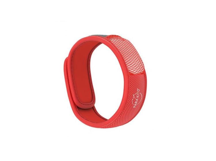 PARAKITO - Pulsera antimosquitos recargable, color rojo