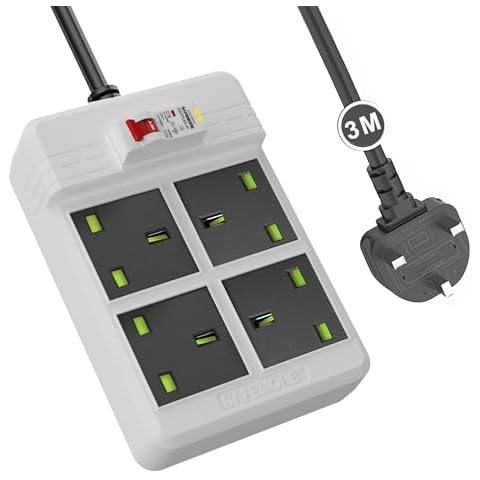 SAFEMORE RCD Extension Lead with 4 Sockets Cover