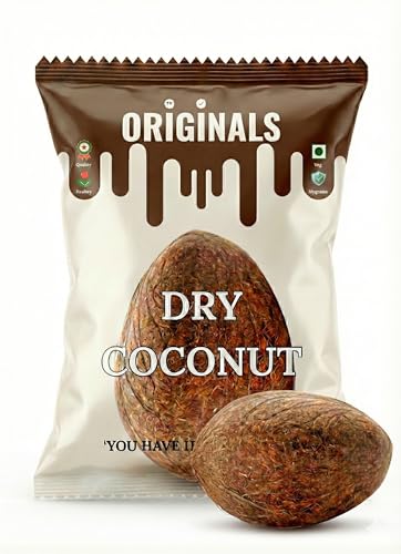 Image of ORIGINALS Premium Dry Coconut Whole (GIT /KHOPRA) 900g Natural Sun-Dried High Fibre Aromatic & Long Shelf Life Ideal for Cooking Sweets Coconut Milk