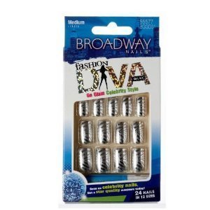 (2 Pack) Broadway Nails Fashion Diva 55577 BGGD01 Metal Medium Length
