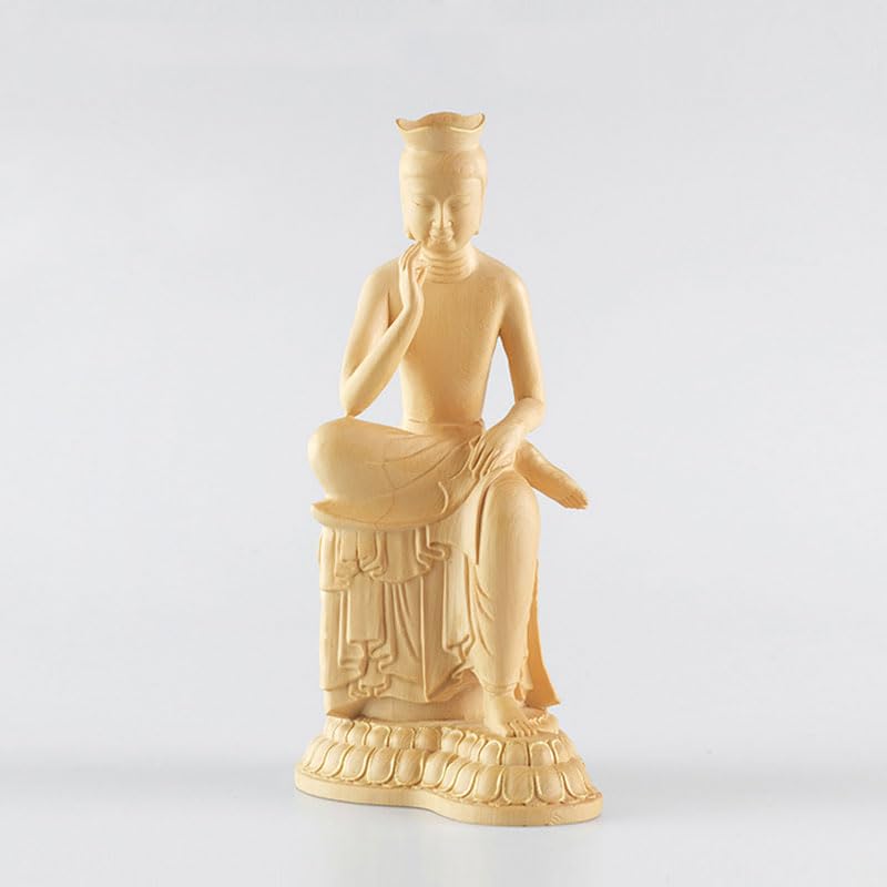 新品 桧木 弥勒菩薩 高28.5cm 仏像