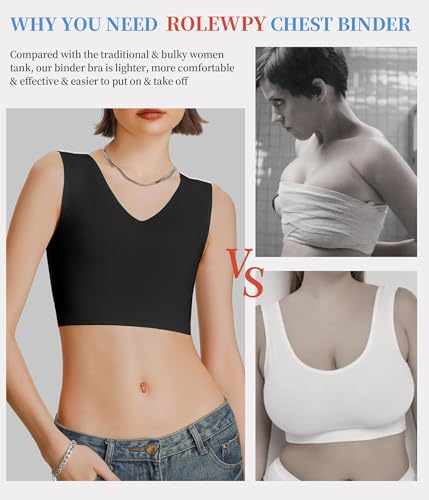 Rolewpy Chest Binder for Transgender FTM Women Binder Bra Tomboy Breast Binder Tank Top4