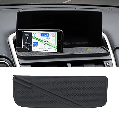 BBQ@FUKA Updated Car Dashboard Phone GPS Navigation Anti-Slip Mat Pads Phone Mount Non-Slide Silicone Rubber Mat Fit for Lexus NX200 NX300 NX300h 2018 2019 2020 2021,black