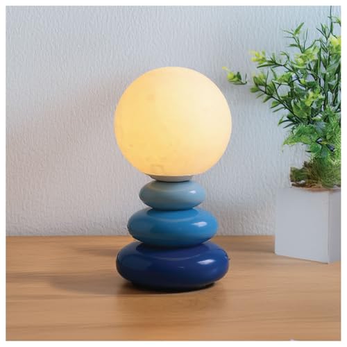 Image of Moon Lamp with Ceramic Stone Base | Decorative Moon Inspired Design | Home Decoration Items for Living Room & Bed Side Table | Birthday Gifts for Wife, Women & Girlfriend (Celeste)