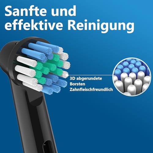 12er Aufsteckbürsten für OralB Vitality Pro, Genius X, Pro Pro Series 3 Plus, Pro 3 Zahnbürste Elektrische, Zahnbürstenaufsatz Kompatibel mit Braun OralB, Precision Ersatzbürsten Schwarz von HSYTEK – Bild 6