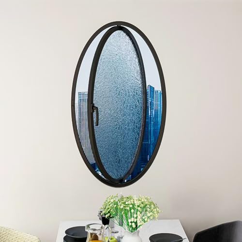 JJPSQHRV Circle Windows for House Oval Rotating Window Aluminum Sliding Shed Porthole Basement...