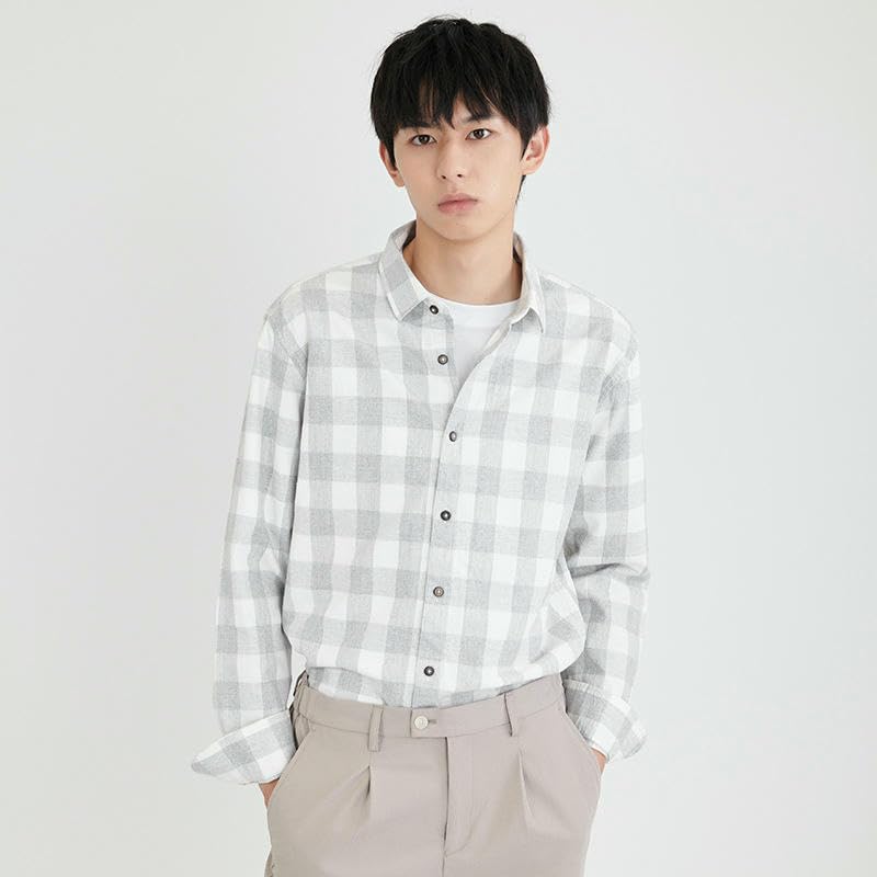 Chemise en coton à carreaux style coréen de qualité supérieure - 3