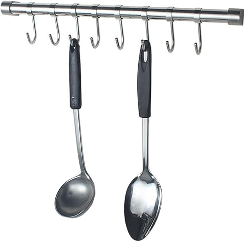 Miniatura 3 de AFLHYJK - 5 ganchos colgantes de acero inoxidable para ollas de cocina organizador de almacenamiento de ropa