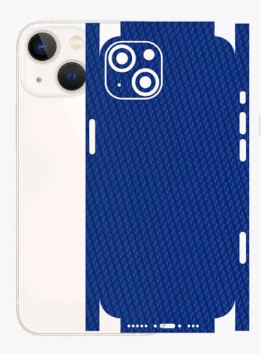 Image of AtOdds - Compatible for iPhone 13 mini - Mobile Back Skin Sticker Wrap - Lamination - Rear Screen Guard Protector (Coverage - Back+Camera+Sides) (Design - Blue CF)