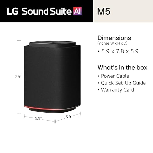 Image of LG M5 Sound Suite Wireless Speaker with Dolby Atmos FlexConnect- Bluetooth and Wi-Fi, Google Cast & AirPlay - Dual Tweeters + 3 inch Woofer - Connect to TVs & H7 Soundbar - (New 2026 Model)