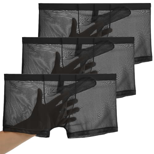 Men's See Through Mesh Trunks Underwear Seperate Elephant Nose Boxer Briefs