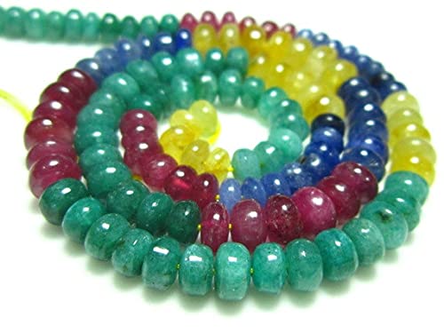 Multi saphir perles rondelles en fil de 7" pour fabriquer un cadeau unique