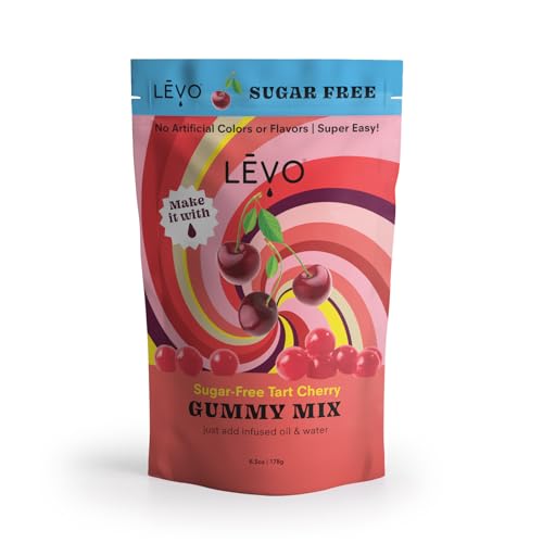 LĒVO Gummy Mix - Tart Cherry (Sugar Free) - Make Your Own Infused Gummies - Each Bag Makes 64 Gummies - 1 Pack