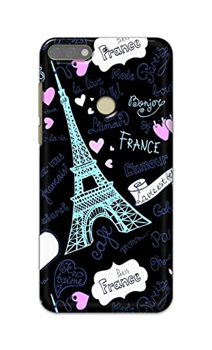 Image of PRINTFIDAA Lovers Famous Place Eiffel Tower in Paris Printed Designer Hard Back Case Cover for Honor 7C / Huawei Y7 Prime (2018) / Huawei Y7 (2018) / Nova 2 Lite -(SF) MVN1003
