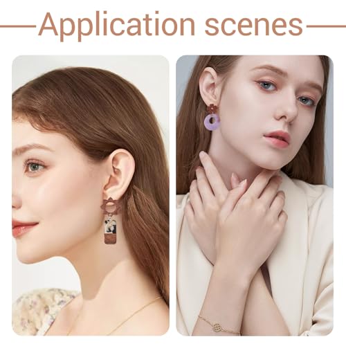 Boucles d'oreilles en bois fleur tiges légères anti-douleur avec fermoirs