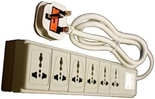 VCT WPS-UK 220/240 Volt 6 Outlet Surge Protector with UK Plug - CE Certified
