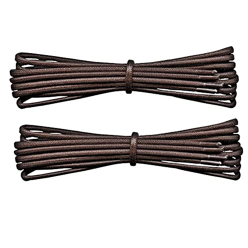 Lify Waxed Cotton Extra Thin Dress Round Shoelaces for formal shoes, available in 60CM (23.62'') & 80CM (31.5'') - 2 Pair PacK